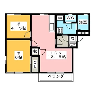 フレグランスこうえ B【1階】の間取り