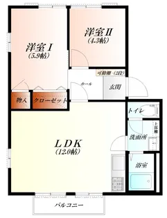 メゾンフラッシュ WiFi対応【1階】の間取り