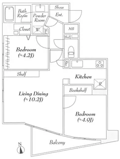 エクセルシオール麻布【6階】の間取り