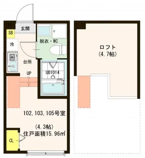 センシズヴィラ竹ノ塚【1階】の間取り