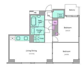 東京都港区赤坂9【マンション】の間取り