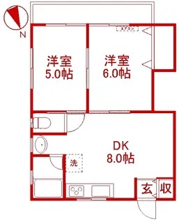 サンケンハイツ【2階】の間取り