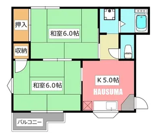 オークウッドアパートメント【2階】の間取り