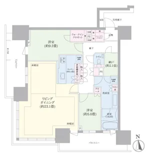 幕張ベイパーク ミッドスクエアタワー【25階】の間取り