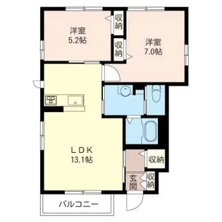 ルミエール湘南B【1階】の間取り