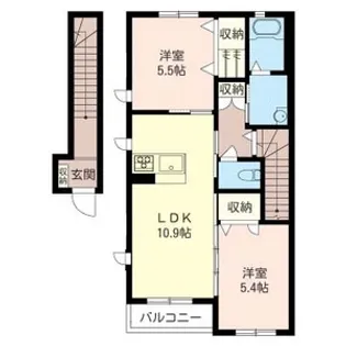 ボヌールシュシュII【2階】の間取り