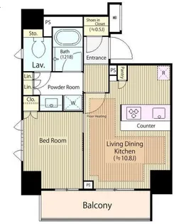パークホームズ日本橋浜町二丁目リビオガーデン【3階】の間取り