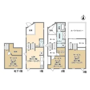 東京都世田谷区奥沢1【一戸建】の間取り