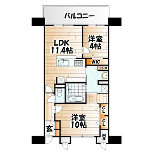 サンレリウス小倉片野NEXT【4階】の間取り