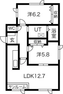 ウェルスヒル富丘【2階】の間取り
