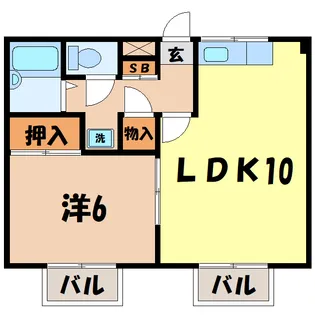 赤尾ハイツ【2階】の間取り
