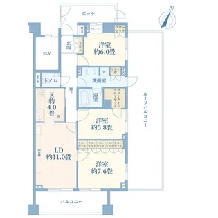 パークハウス千石丸山町【6階】の間取り