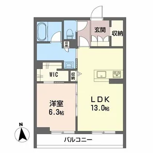 ベレオグリスィーヌ【1階】の間取り