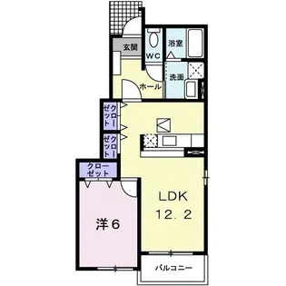 カーサ ラッフィナート A【1階】の間取り