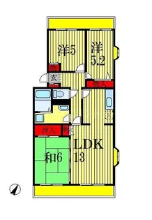 グリーンシャンテ【3階】の間取り