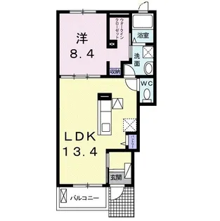 ルーベル上林 B【1階】の間取り