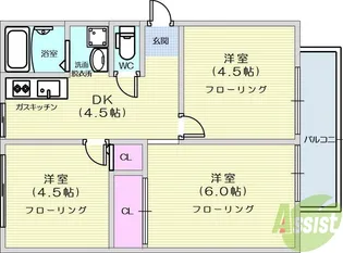 川内アーバンハイツ【1階】の間取り