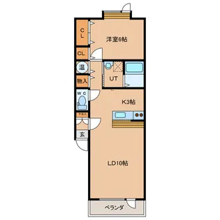 旭町スカイハイツB【2階】の間取り