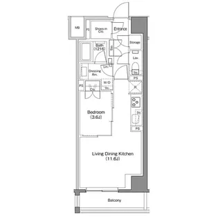 ザ・パークハビオ日本橋馬喰町【3階】の間取り