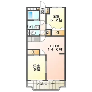 リバーサイドテラス【2階】の間取り