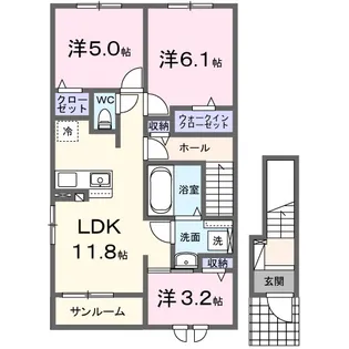 ニコリヴ【1階】の間取り