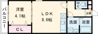 ジーメゾン大和郡山アメロ【2階】の間取り
