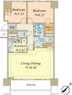 アイ・マークタワー【24階】の間取り