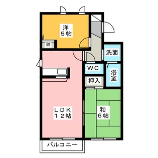 ハイツのぞみ A【2階】の間取り