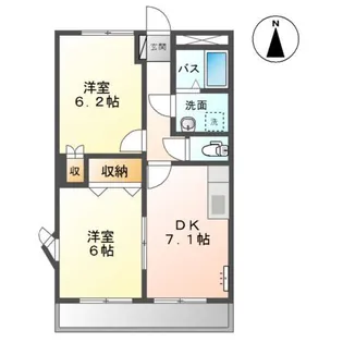 グリーンリバー【1階】の間取り
