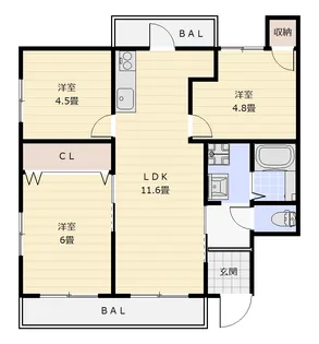 ロイヤルハイツ神路【5階】の間取り