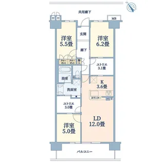 リビオ北千住【5階】の間取り