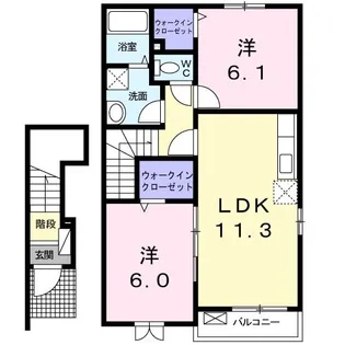 ガーデンハウス フリーデ【2階】の間取り