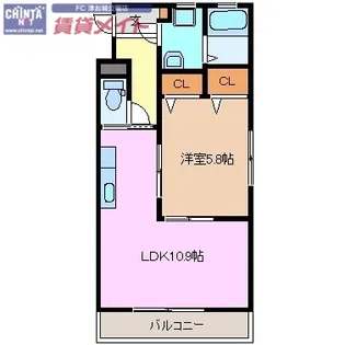カムズエイト【2階】の間取り