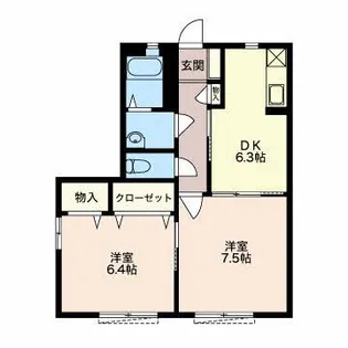 アルカンシェル D【1階】の間取り