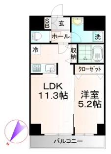 ドゥーエアルコバレーノ中央【8階】の間取り