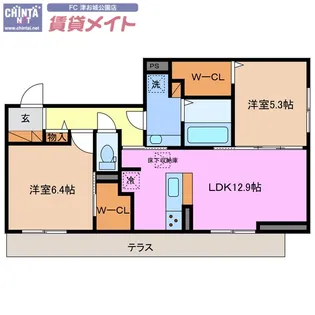 ディーシャンブル南丸之内A棟【1階】の間取り