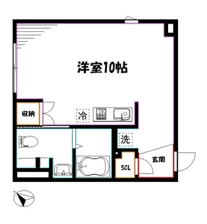 アーバンキューブ三鷹【3階】の間取り