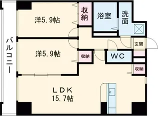ソレイユ御蔵町(おくらまち)【7階】の間取り