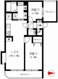 ウィンビュー磯子【4階】の間取り