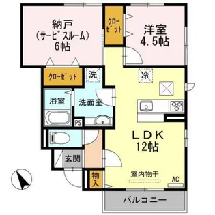 フローラル清水 A棟【1階】の間取り