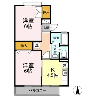 パレス神代 A【2階】の間取り