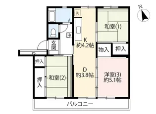 UR町田山崎【5階】の間取り