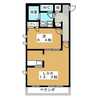 エルヴェ松江【1階】の間取り