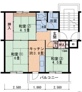 有野団地B【4階】の間取り