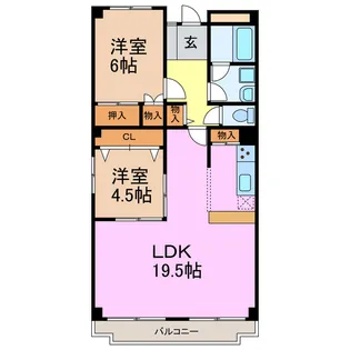 アメニティ大清水【1階】の間取り