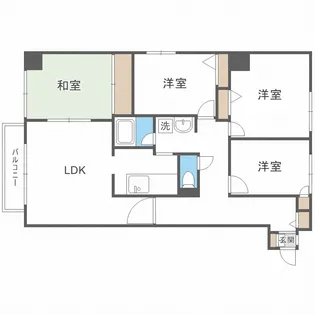 シルキーハイツ琴似公園【4階】の間取り