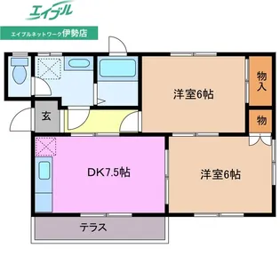 グランシャリオB棟【1階】の間取り