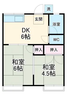 ハイツアライB棟【2階】の間取り