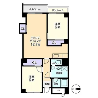 プラザ信開糸町【6階】の間取り
