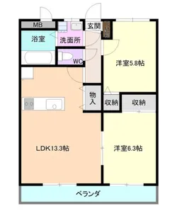 ヴェルデ高見【1階】の間取り